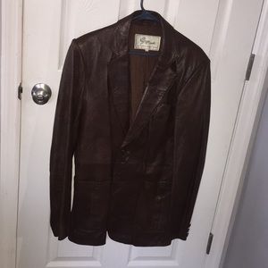 Men’s Italian Leather Sport Coat/Size 40T.